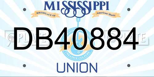 DB40884 Mississippi License Plate