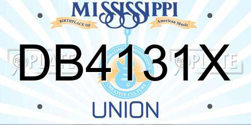 DB4131X Mississippi License Plate