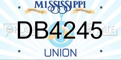 DB4245 Mississippi License Plate