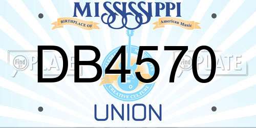 DB4570 Mississippi License Plate