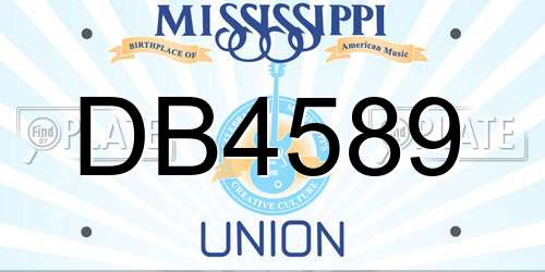 DB4589 Mississippi License Plate
