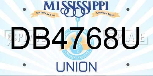 DB4768U Mississippi License Plate