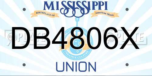 DB4806X Mississippi License Plate