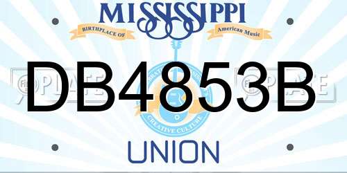 DB4853B Mississippi License Plate