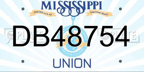 DB48754 Mississippi License Plate