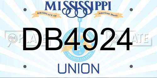 DB4924 Mississippi License Plate