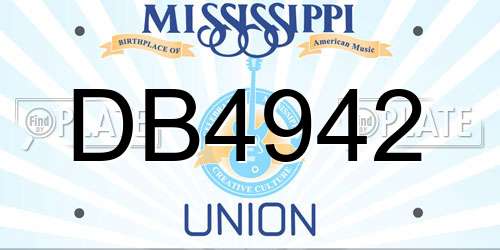 DB4942 Mississippi License Plate
