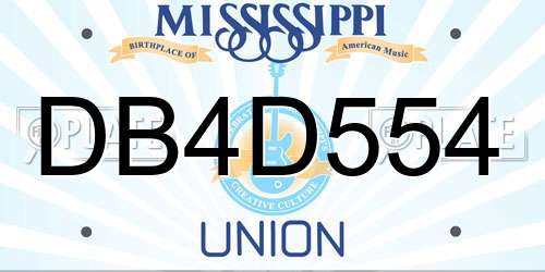 DB4D554 Mississippi License Plate