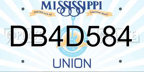DB4D584 Mississippi License Plate