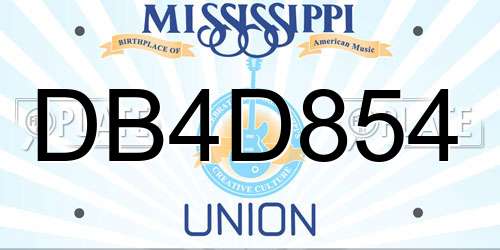 DB4D854 Mississippi License Plate