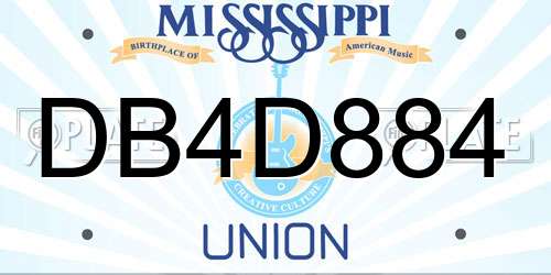 DB4D884 Mississippi License Plate
