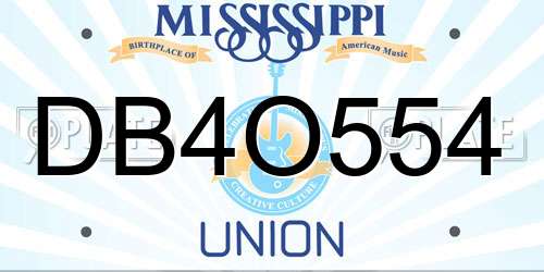 DB4O554 Mississippi License Plate