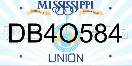 DB4O584 Mississippi License Plate