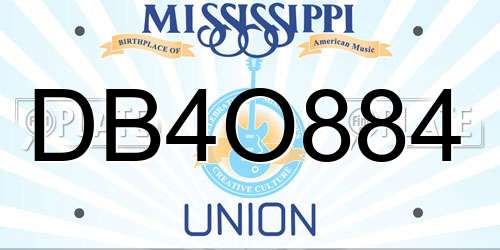 DB4O884 Mississippi License Plate