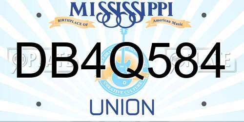 DB4Q584 Mississippi License Plate