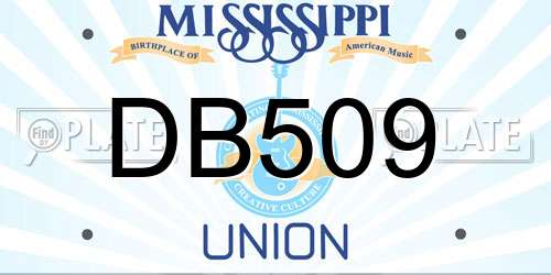 DB509 Mississippi License Plate