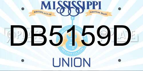 DB5159D Mississippi License Plate