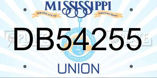 DB54255 Mississippi License Plate
