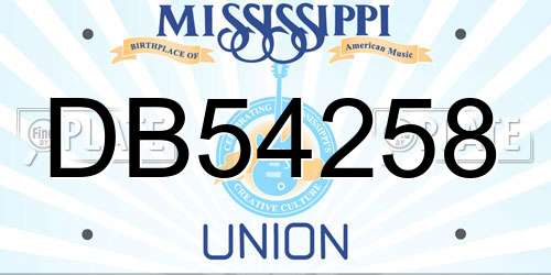 DB54258 Mississippi License Plate