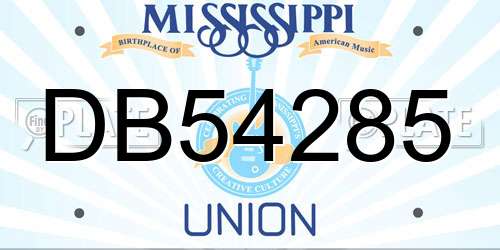 DB54285 Mississippi License Plate