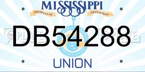 DB54288 Mississippi License Plate
