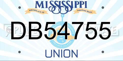 DB54755 Mississippi License Plate