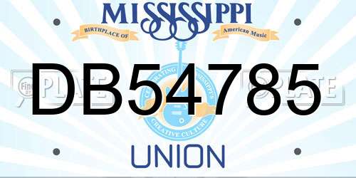 DB54785 Mississippi License Plate