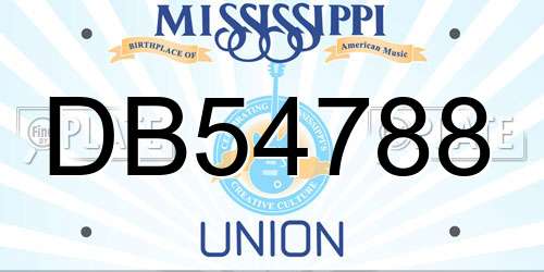 DB54788 Mississippi License Plate