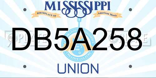 DB5A258 Mississippi License Plate