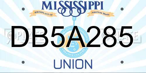 DB5A285 Mississippi License Plate