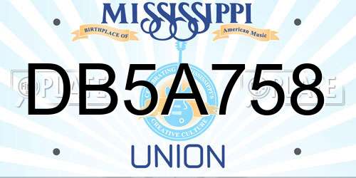 DB5A758 Mississippi License Plate