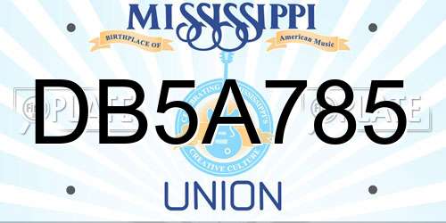 DB5A785 Mississippi License Plate