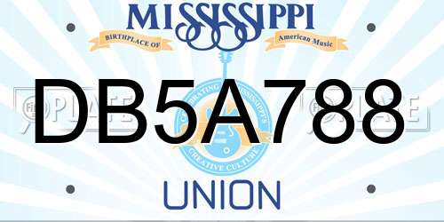 DB5A788 Mississippi License Plate