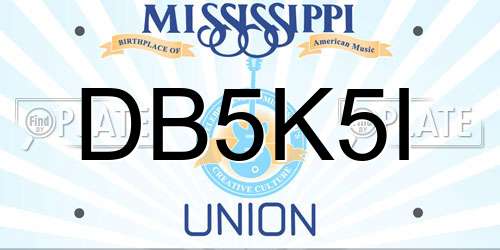 DB5K5I Mississippi License Plate