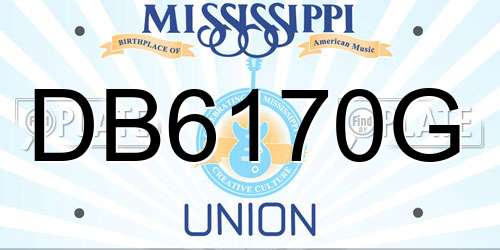 DB6170G Mississippi License Plate