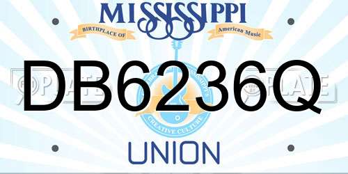 DB6236Q Mississippi License Plate
