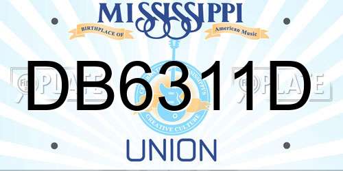 DB6311D Mississippi License Plate