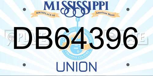 DB64396 Mississippi License Plate