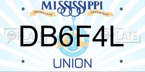 DB6F4L Mississippi License Plate