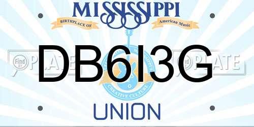 DB6I3G Mississippi License Plate