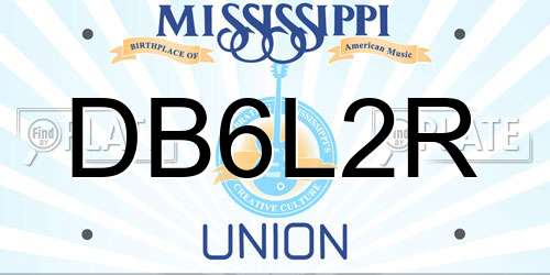 DB6L2R Mississippi License Plate