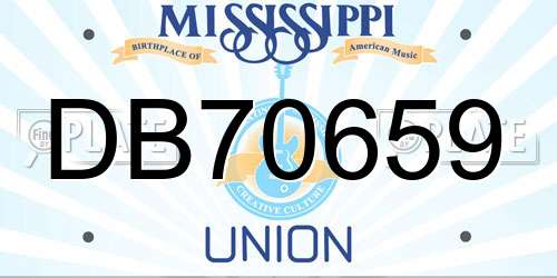 DB70659 Mississippi License Plate
