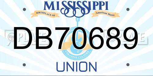 DB70689 Mississippi License Plate