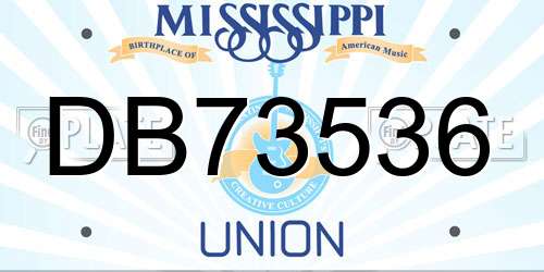 DB73536 Mississippi License Plate