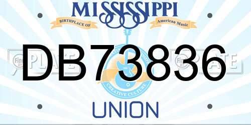 DB73836 Mississippi License Plate