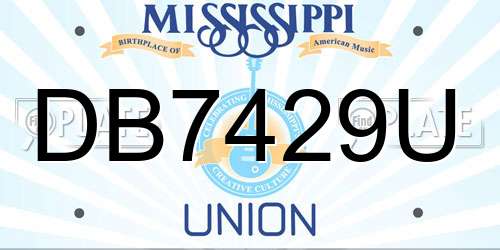 DB7429U Mississippi License Plate