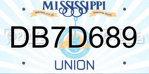 DB7D689 Mississippi License Plate