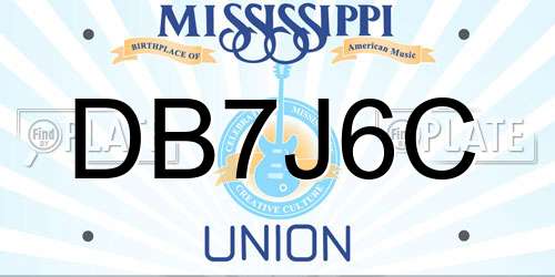 DB7J6C Mississippi License Plate