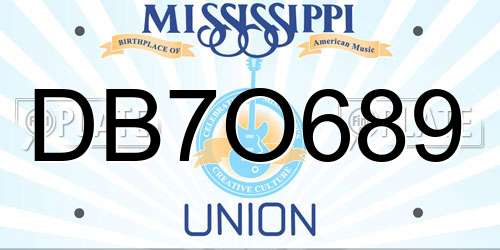 DB7O689 Mississippi License Plate