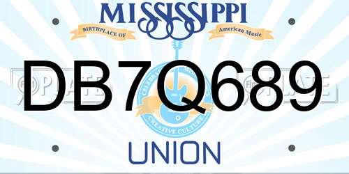 DB7Q689 Mississippi License Plate